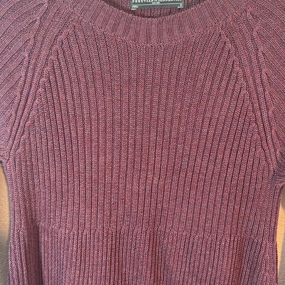 Peruvian Connection Maroon Babydoll Sweater Dress Size Medium - Picture 2 of 7